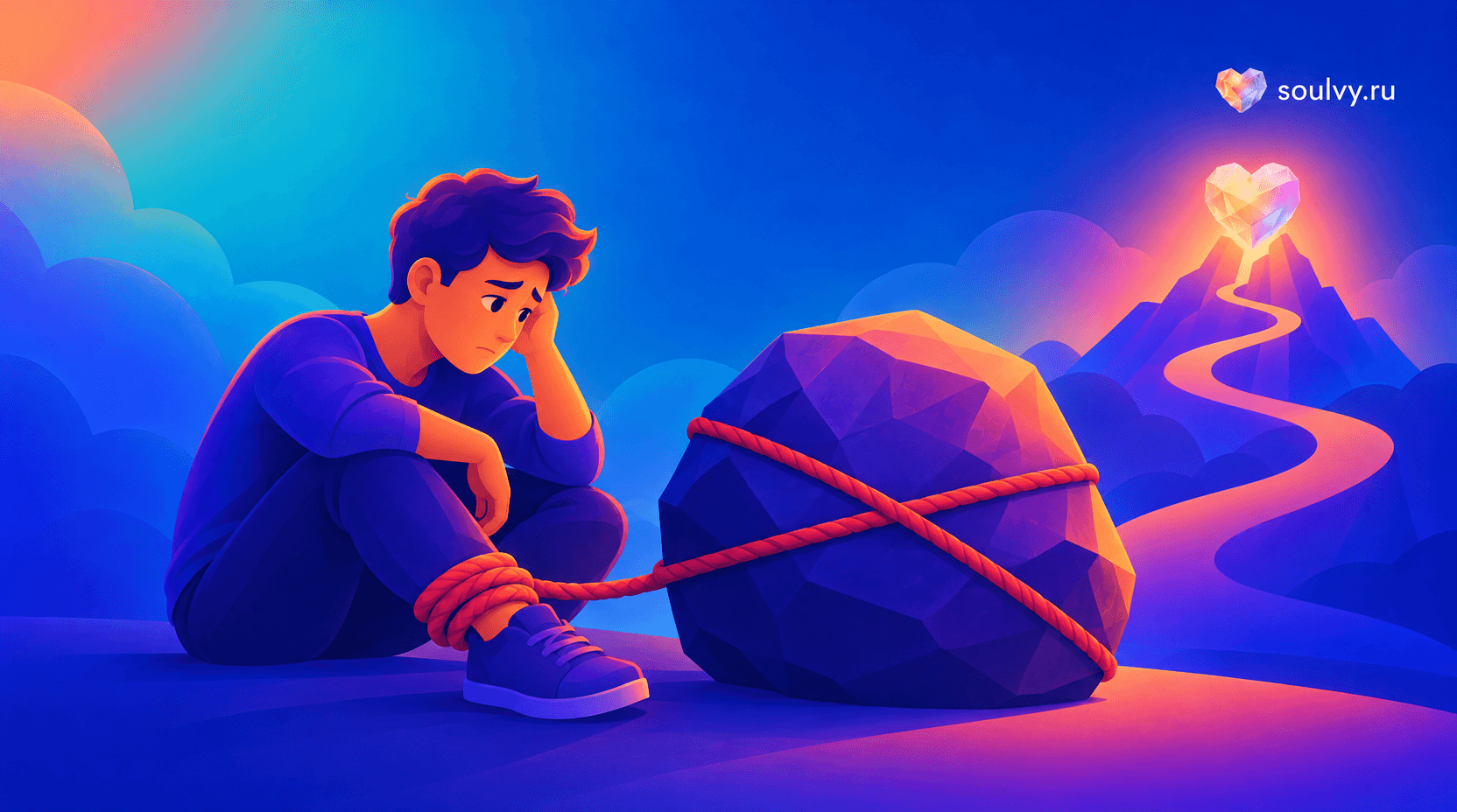 Иллюстрация на тему самосаботажа